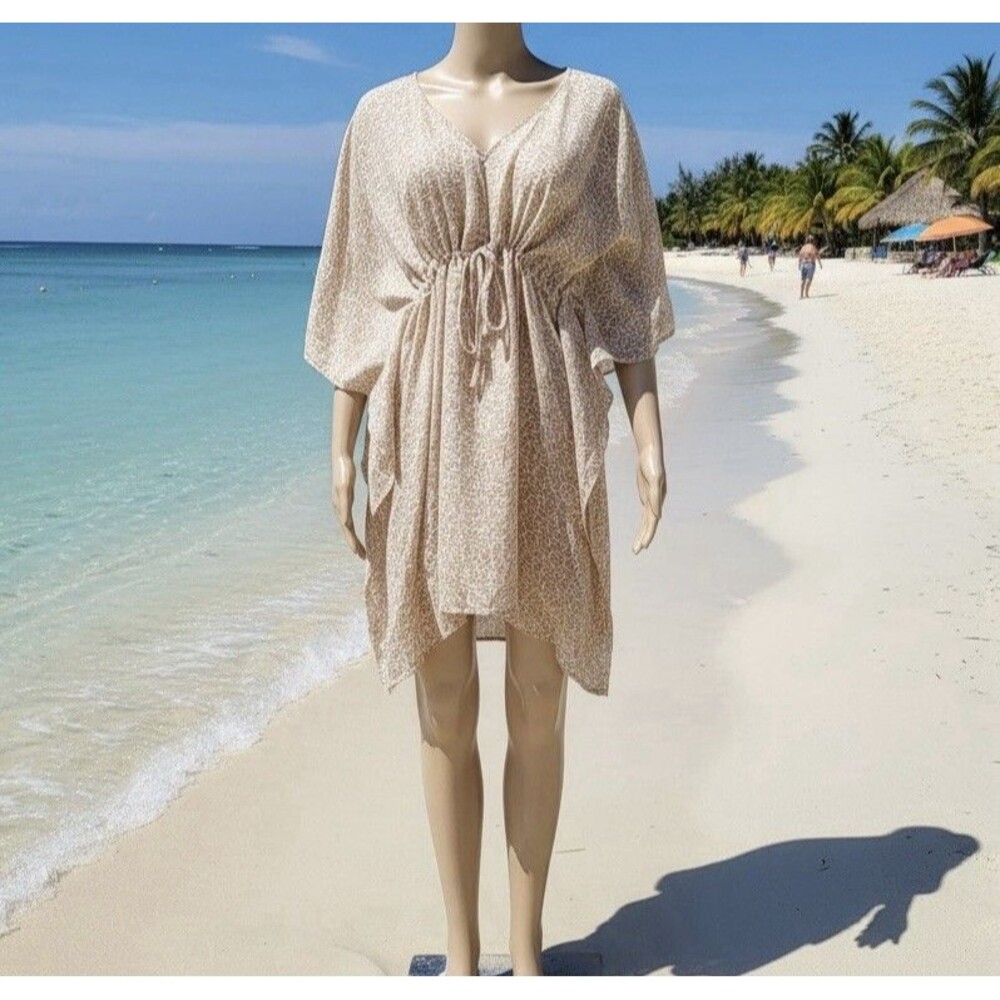 CAROLE HOCHMAN Midnight Women’s  M  Semi Sheer Bikini COVERUP BEACH Vacation